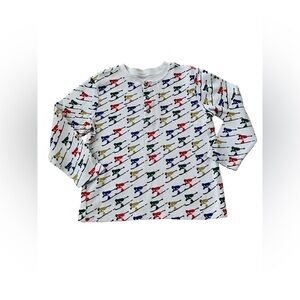 Hanna Andersson Size 120, 6-7, Waffle Knit Thermal Downhill Skiing Print Shirt